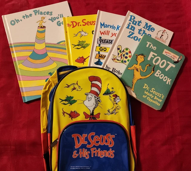 DR SEUSS AND His Friends NEW Mini Zipper Backpack With 5 NEW Books