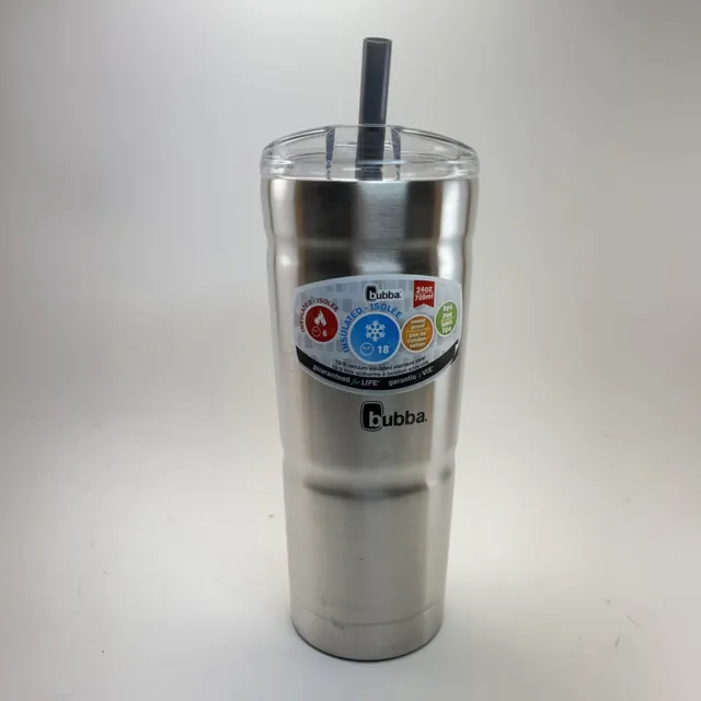 Bubba 24oz Stainless Steel Tumbler with Clear Lid Insulated Travel Mug Cup New