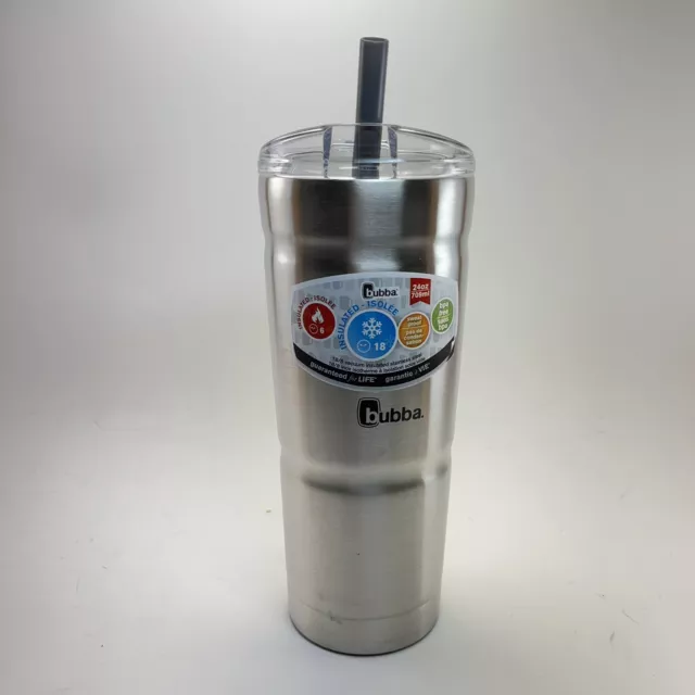 Bubba 24oz Stainless Steel Tumbler with Clear Lid Insulated Travel Mug Cup New