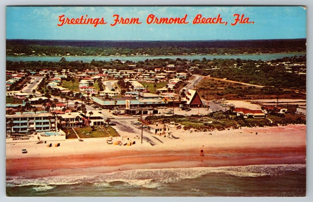 Aerial View Ormond Beach, FL Postcard AugLot0103