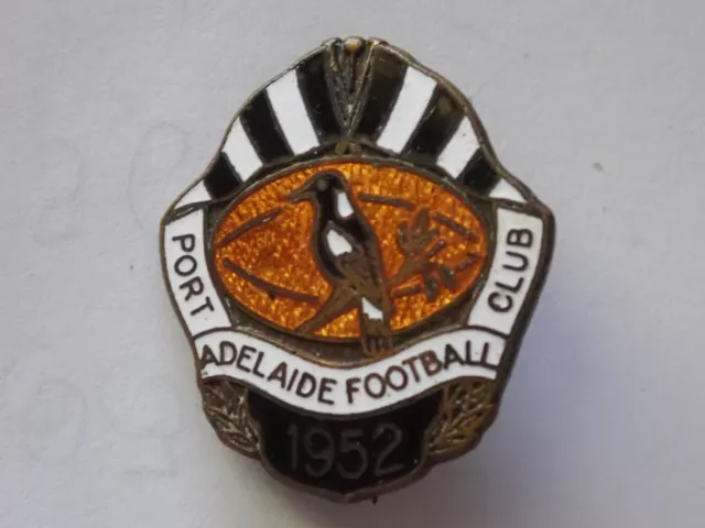 1952 PORT ADELAIDE MAGPIES FOOTBALL CLUB MEMBERSHIP BADGE ENAMEL EXCELLENT CONDn 2