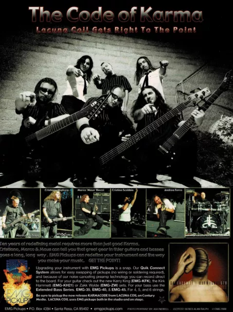 LACUNA COIL - EMG PICKUPS - 2006 Print Advertisement