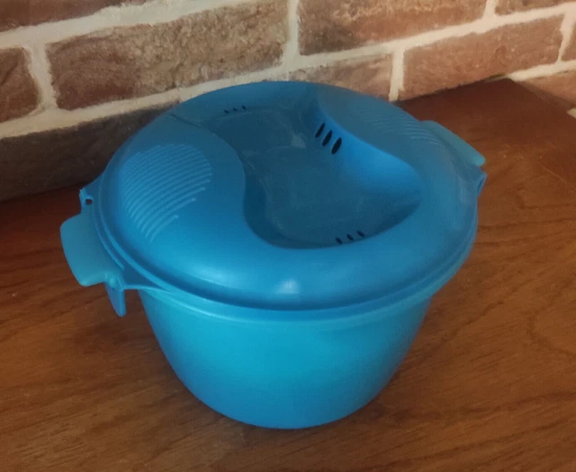 Cuit Riz Tupperware TUPPERWARE CUISEUR A riz micro-ondes 2,2L bleu et vert EUR 17,99 ...