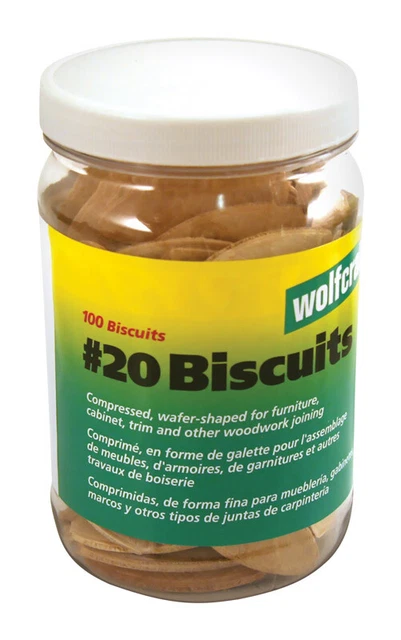 Wolfcraft 2992 No.20 Compressed Hardwood Biscuits 29/32 x 2-1/4 in.