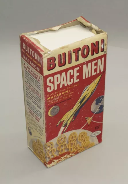 1940S - 1950S Buitoni Space Men Empty Macaroni Box With Space Cutouts On Back