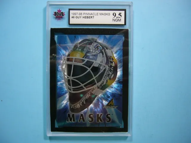 1997/98 Pinnacle Masks Nhl Hockey Card #6 Guy Hebert Ksa 9.5 Ngm Sharp!! 97/98