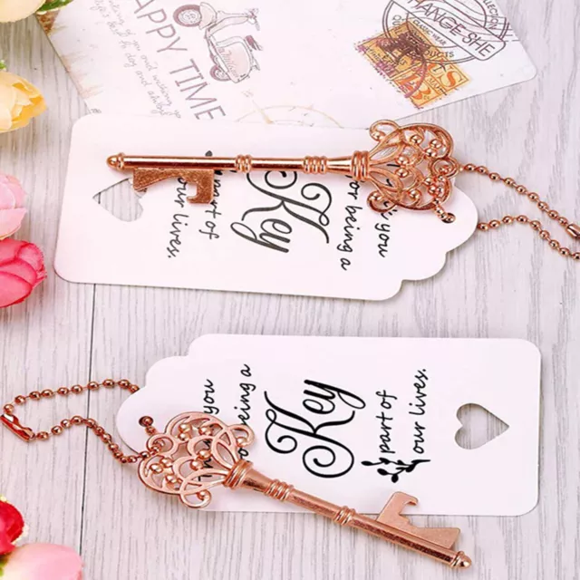 50PC Skeleton Key Bottle Opener with Blessing Tags Wedding Favour Gift for Guest