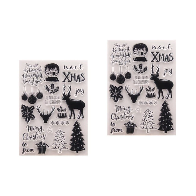 Santa Stamps Xmas Silicone Stamp Christmas Stamping Plates Xmas Clear Stamp