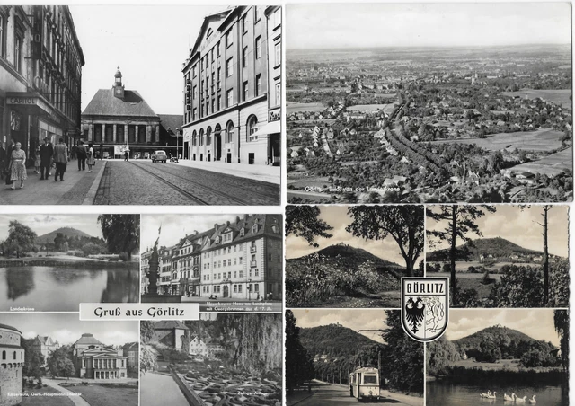 Ansichtskarte Görlitz, Goerlitz, Sachsen, Lot von 4 AK