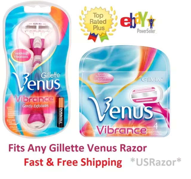 5 Gillette Venus Vibrance Razor 4 Blades Refills Handle Shaver Cartridges Women