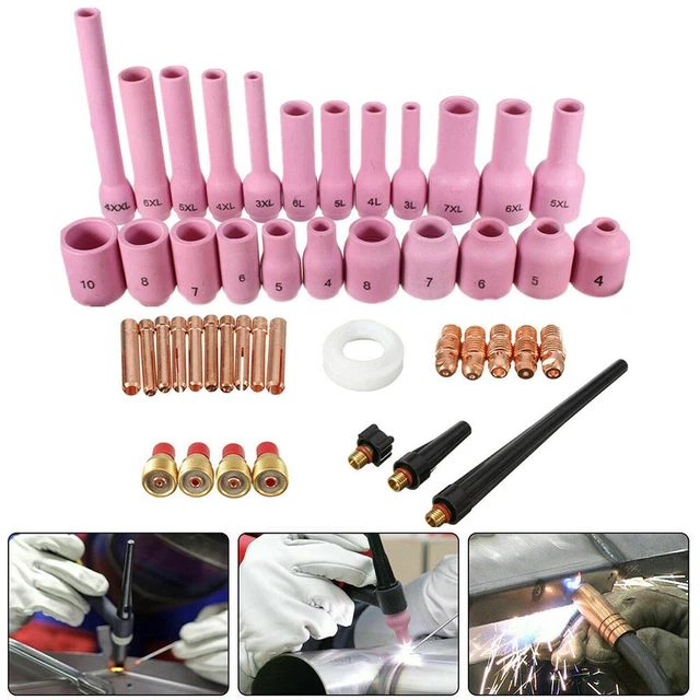 Kit De Pièces Détachées Pour Torche TIG SR WP 9/20/25 - 10 Pièces : Collets, Buses Céramiques, Joints Et Accessoires 2,4mm - 12