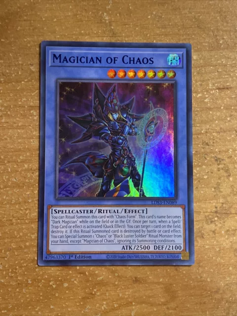 🔵 Yugioh LDS3-EN089 Magician Of Chaos BLUE Ultra Rare 1ST EDITION