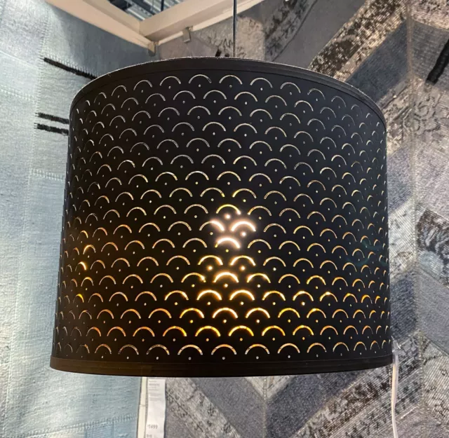 IKEA NYMÖ NYMO Large (Floor, Pendant) Lamp Shade Perforated Black / Brass  17 $64.99 - PicClick