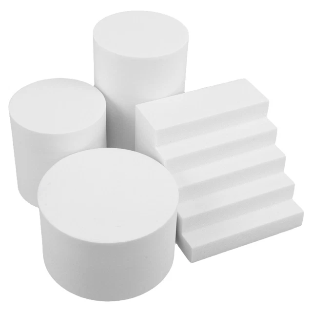 DURABLE WHITE EVA Foam Blocks and Cylinders for Kids Craft Photography ...