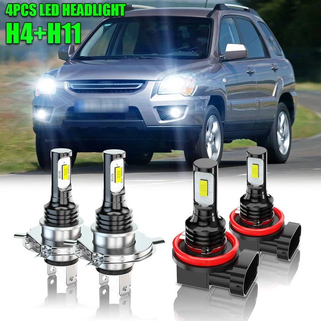Kit Phares LED 6000K Pour Subaru Baja 2003-2006 - 4 Ampoules (codes 9007 & 9145), Remplacement Direct, 12V/24V