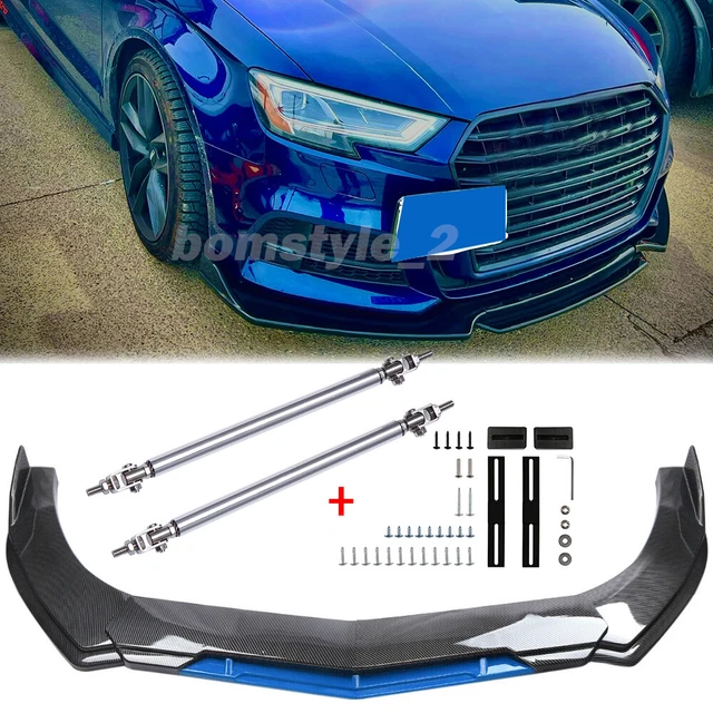 Supporto Paraurti Splitter In Alluminio - 1 Paia Da 20cm, Per Auto Sportive, Nero - Foto 2