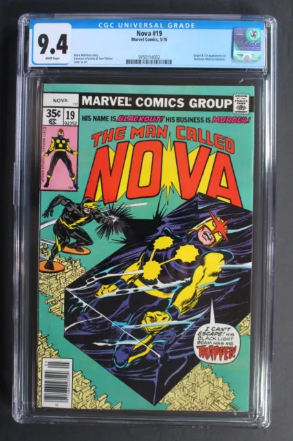 NOVA #19 1st BLACKOUT MCU Abner Croit 1978 Wally West = Kid Flash cameo CGC 9.4