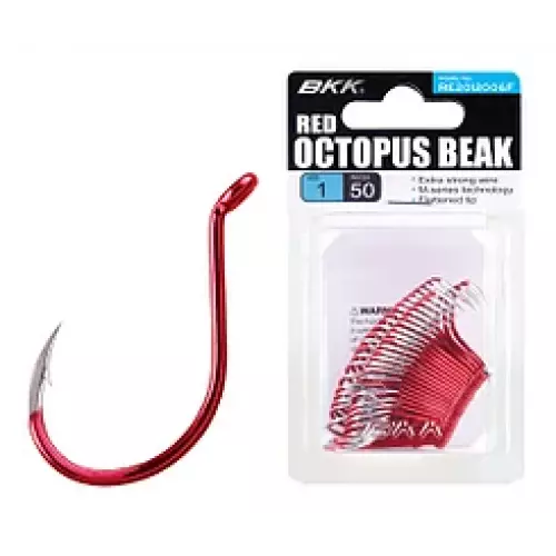 BKK Red Octopus Beak Fishing Hooks 50 pack @ Otto's TW