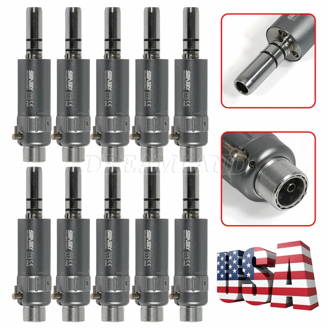 US 24H! 10Packs Dental Low Speed E-type Air Motor 2 Hole Fit NSK 1:1 Ratio YP2
