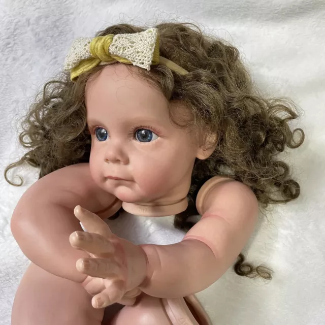 24inch Painted Girl Reborn Doll Kit Maggi Rooted Hair Unassembled DIY Body Parts