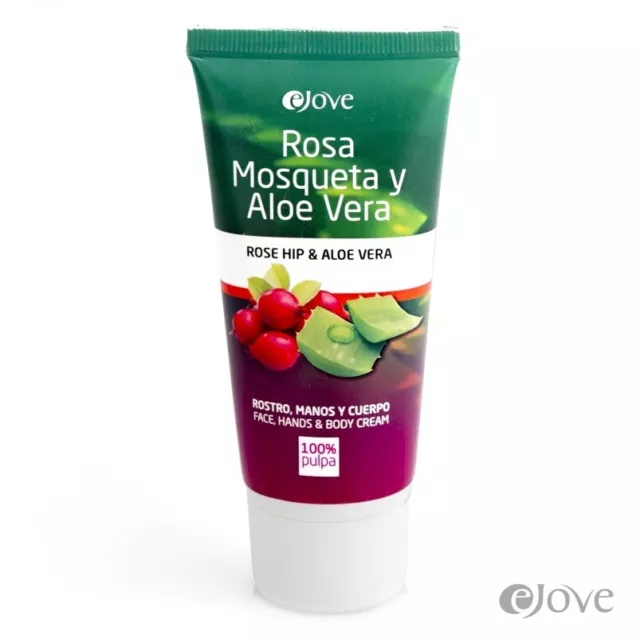 Crema Rosa Mosqueta e Aloe aiuta a eliminare rughe, smagliature e cicatrice.