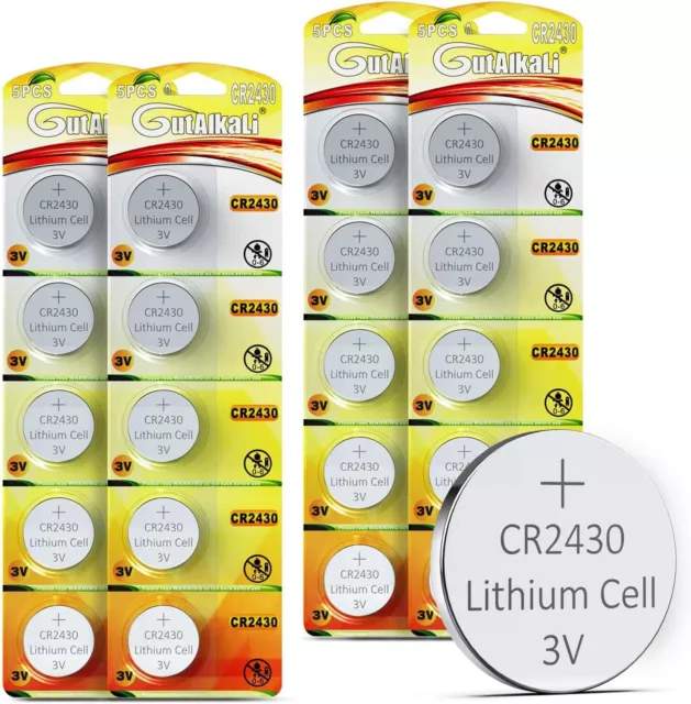 40 Stück CR2430 3V Lithium Knopfzelle Elektro Batterien wie DL2430 BR2430 KL2430