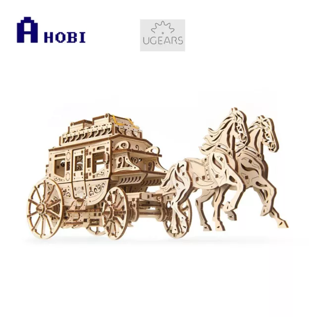 Ukraine Made UGears Stagecoach Mechanical Wooden 3D Puzzle Model Kit