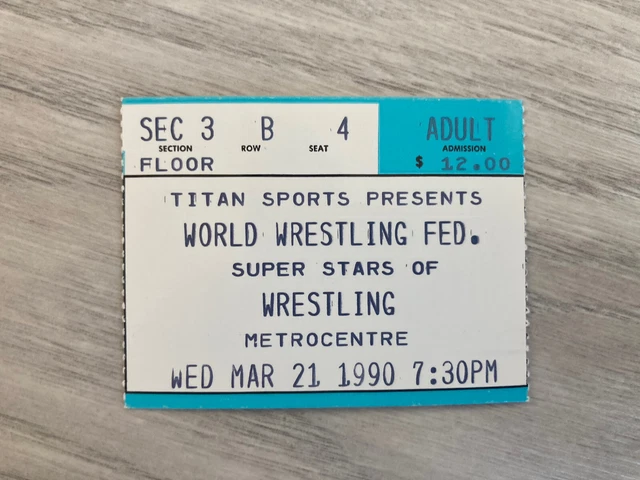 Ticket WWF Super Stars Of Wrestling – Metrocentre, 25 Août 1989, Souvenir