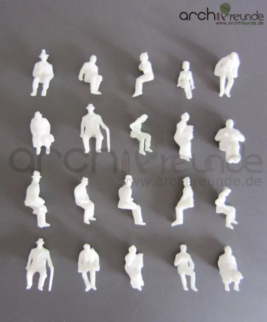 25x assis Modèle Figurines,Voyageurs,blanc,pour Maquette de train échelle H0,1: