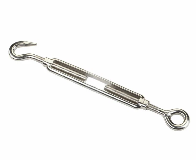 Dispositif de Serrage Oeillet + Crochets Tendeur Vis Fil Métallique Acier Inox