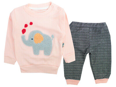 2 teilig Baby Set mit Lange Hose & Sweatshirt für Mädchen Baby-Kleidung 74-80-86