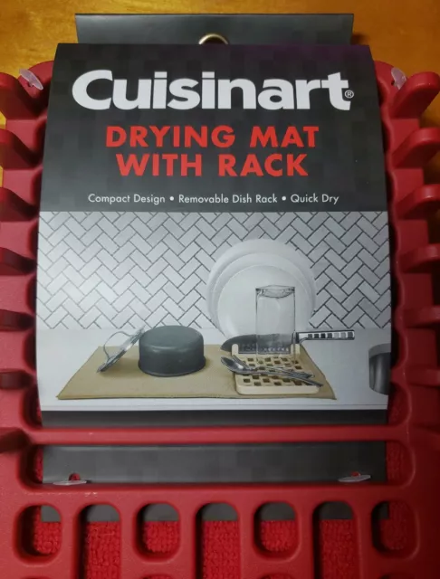 Cuisinart Dish Drying Mat With Rack RED NEW 2