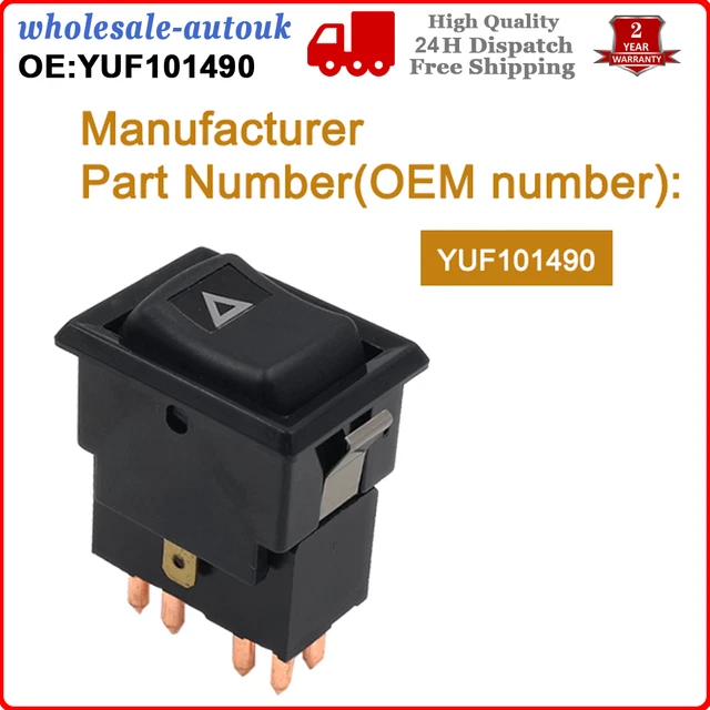 Interruttore Della Spia Di Pericolo, Interruttore Della Lampada Sostituibile Per Land Rover Defender 90 110 Interruttore Della Spia Di Pericolo YUF101490 - Foto 6