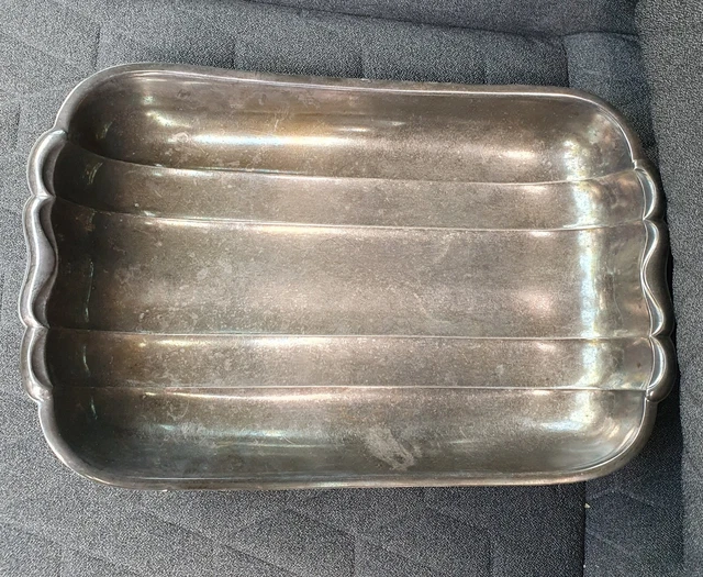 ART DECO  SCHALE METALL VERSILBERT KUGELFÜSSE  30er JAHRE