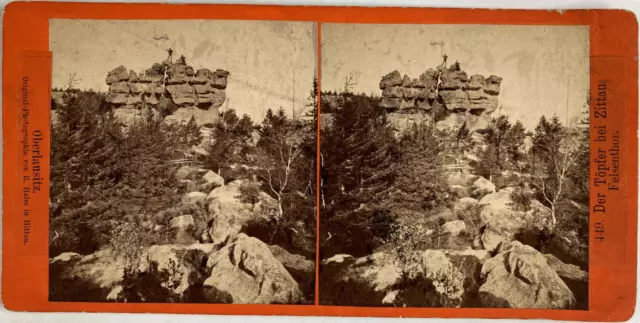 Allemagne, Zittau, le Töpfer, vintage albumen print, ca.1880, stéréo Tirage vint