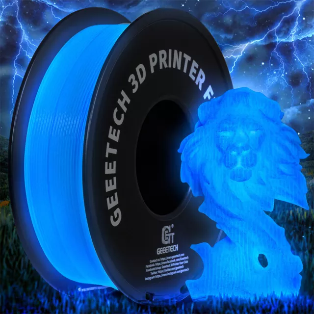 GEEETECH Filamento azul luminoso 1,75mm 1kg consumibles para impresora 3D FDM