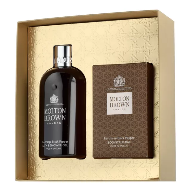 Molton Brown Re-Charge Black Pepper - Set mit Bodyscrub Bar 300ml-250g