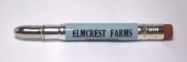 Vintage Elmcrest Farms Hampshire Hogs Manchester IA Advertising Bullet Pencil