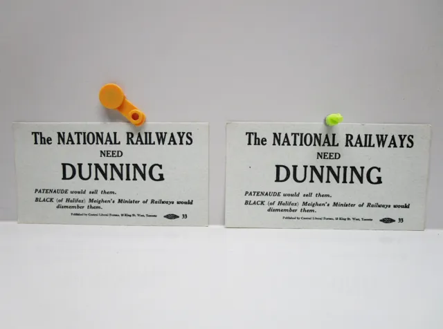 Vintage  The NATIONAL RAILWAYS NEED DUNNING - Charles A. Dunning Campaign 1920's