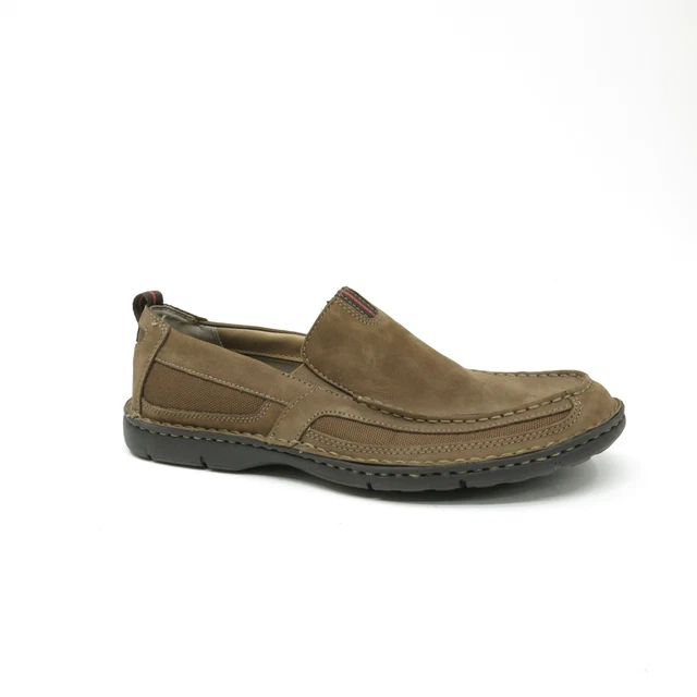 CLARKS XTR LITE Lambeth Slip On Loafers Brown Nubuck Leather Mens