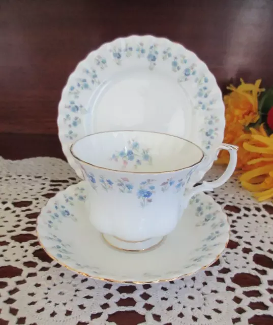 VINTAGE ROYAL ALBERT Memory Lane  tea cup, saucer & plate TRIO MADE IN ENGLAND