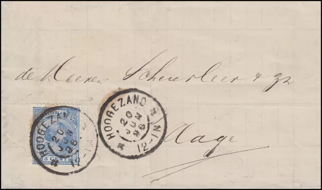 Niederlande 35 Königin Wilhelmine 5 C. auf Brief HOOGEZAND 20.6.1896
