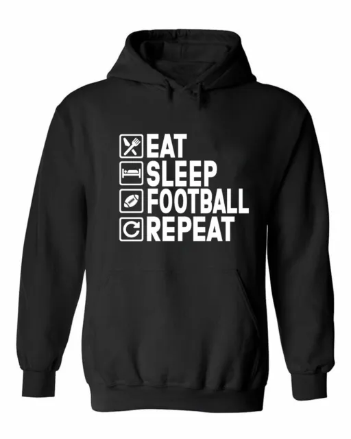 Funny Eat Sleep Football Repeat Football Player Gifts Kids Sports Unisex Hoodie