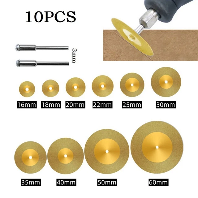 10 pezzi mini disco diamantato con rivestimento TiN per utensili rotanti