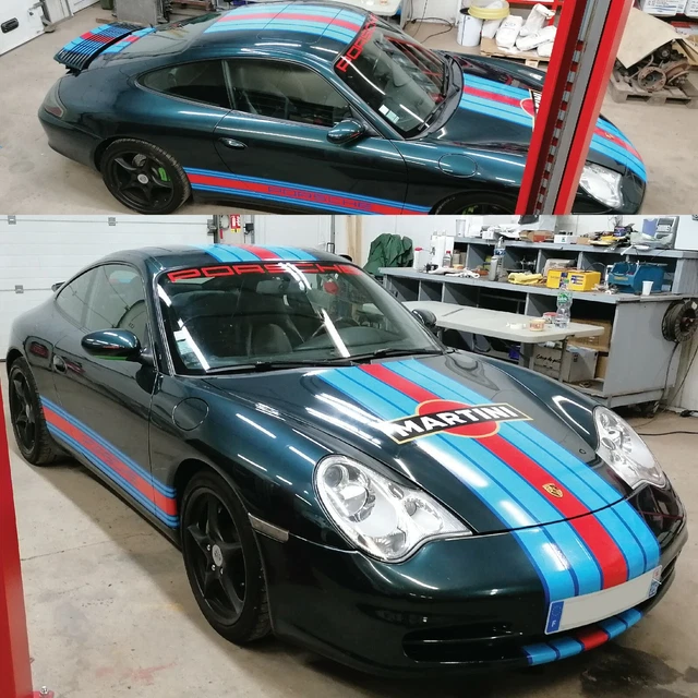 Kit Stickers Bandes Latérales Martini Porsche 911- Martini Racing