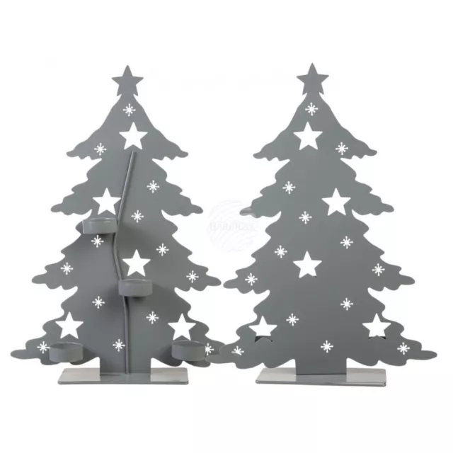 Metall Tannenbaum Kerzenhalter Adventskranz 4x Teelichthalter Deko Weihnachten