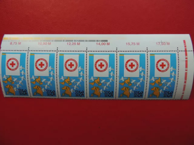 Briefmarke DDR 1987 Deutsches Rotes Kreuz DDR 5x 35 Pfennig Postfrisch mit Rand