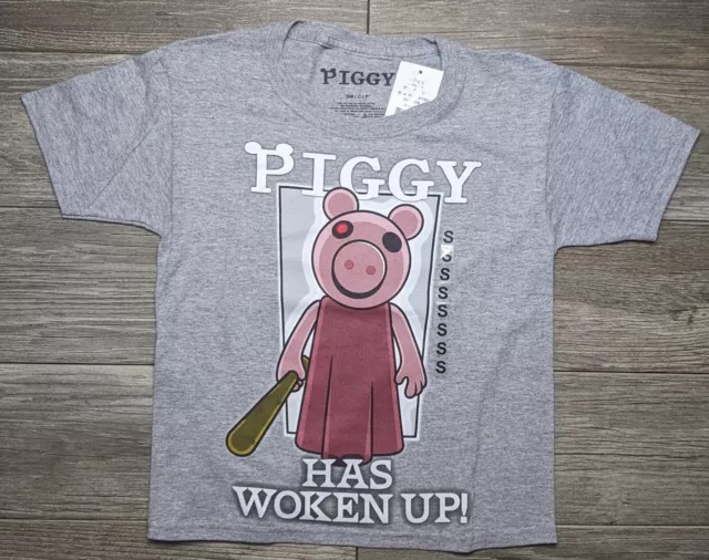 NEW WITH TAG Printed Knit T shirt by Roblox ~ White PIGGY Has awoken