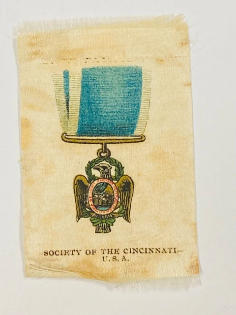 SOCIETY OF THE CINCINNATI USA Eagle Emblem Badge Medal #6 Tobacco Cigarette Silk