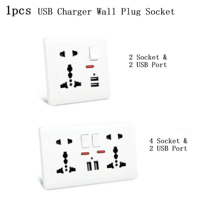 CARTE DE SORTIE murale avec 2 ports de chargeur USB plaque électrique